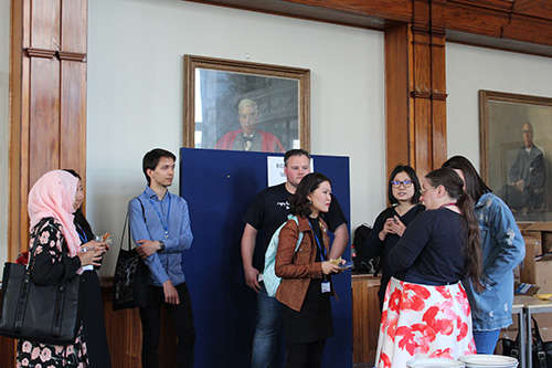 Students at the student induction event