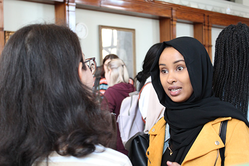 Students at the student induction event