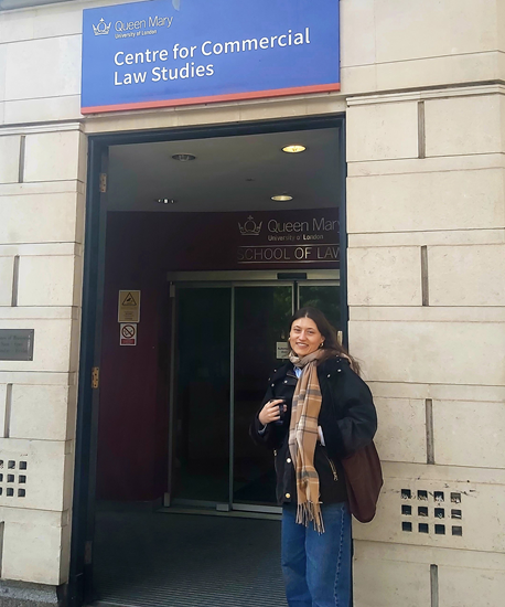 Alisa Sero next to CCLS building entrance