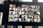 a photo of a computer monitor showing some of the participants of the Energy Law lecture online