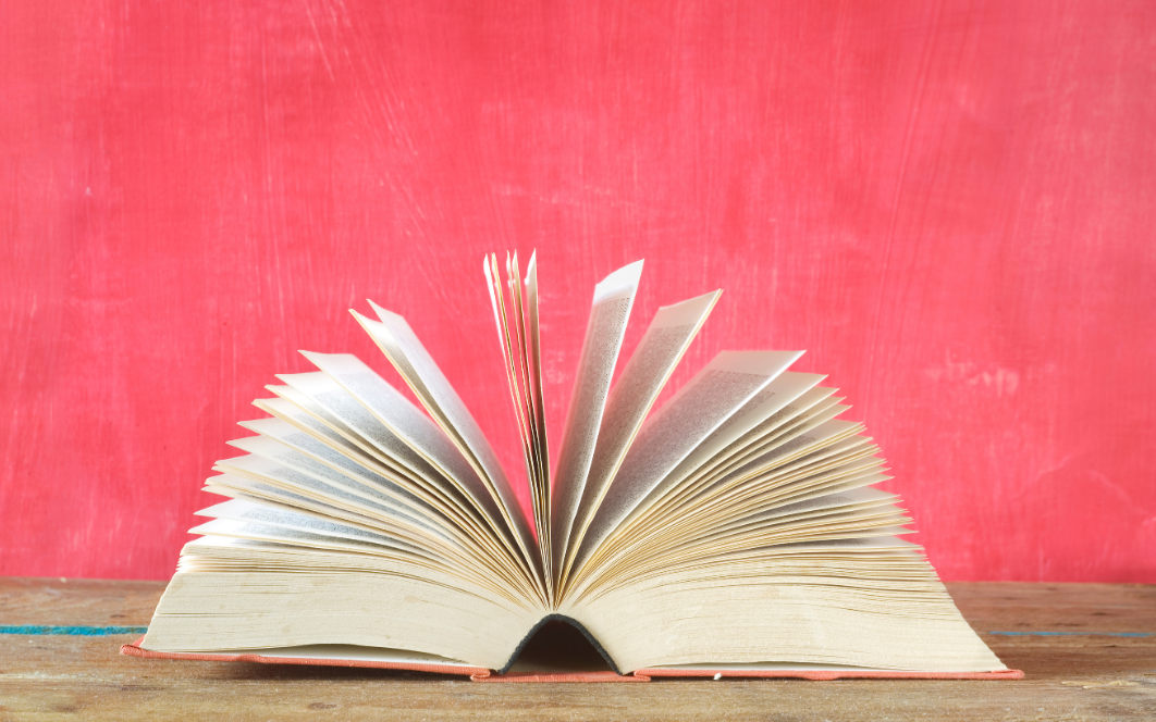 Open book on desk