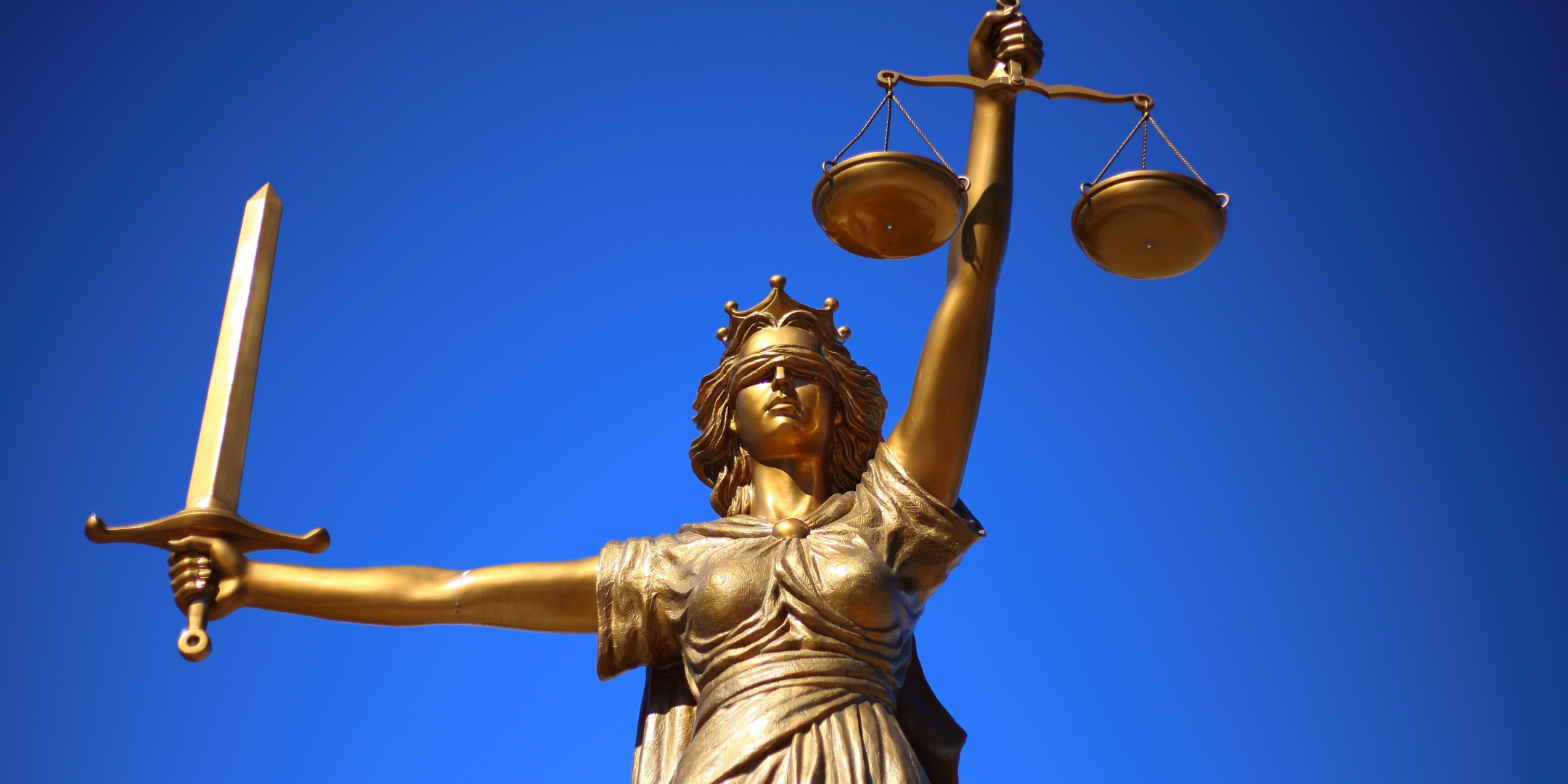 Gold statue of justice