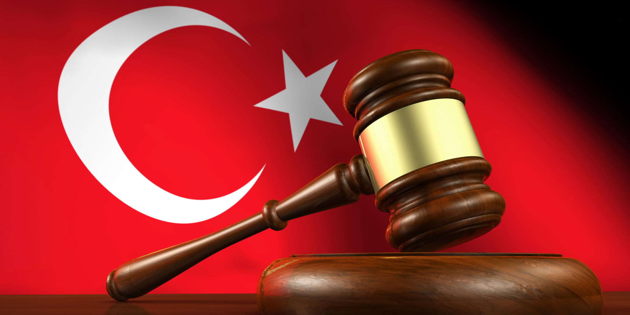 Turkish flag with gavel
