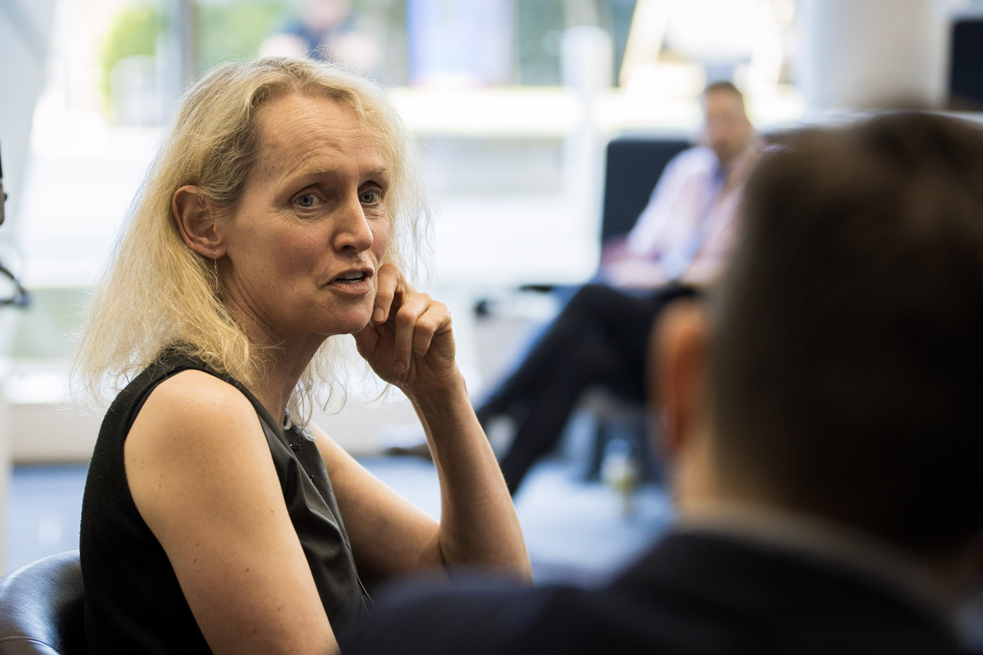 Helen discussing