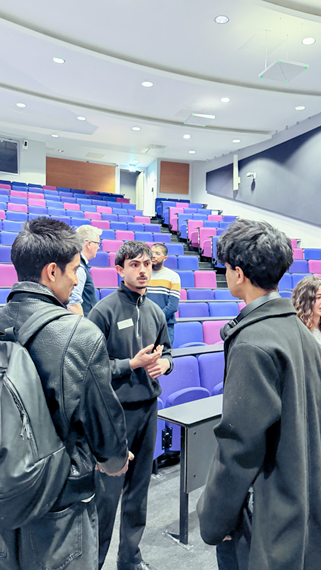 Panel Member Kalen in conversation with Future Leaders students at the event