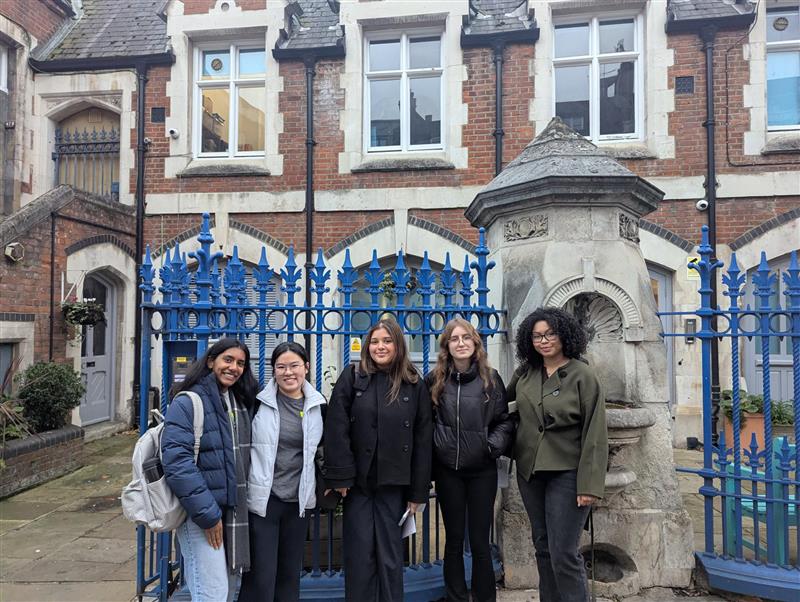 School Tasking Facilitators outside school with Lawyer from Addleshaw Goddard who assisted with workshop