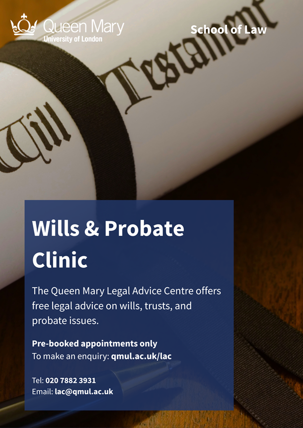 QMLAC Wills and Probate Clinic Poster