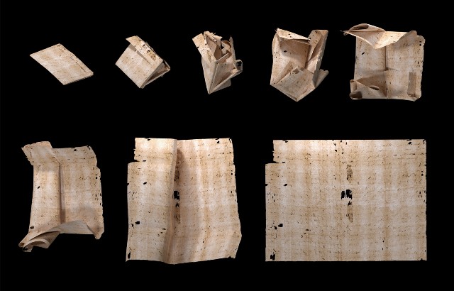 Computer-generated virtual unfolding of the sealed letter