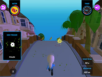  ‘Asthma Dodge’ game app CREDIT: Martin Rees 