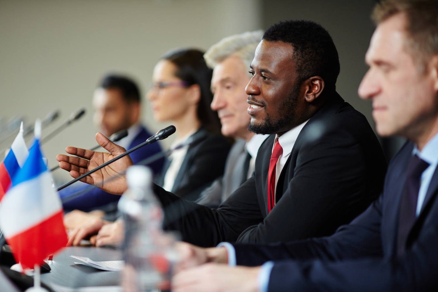 A group of people participating in a roundtable discussion
