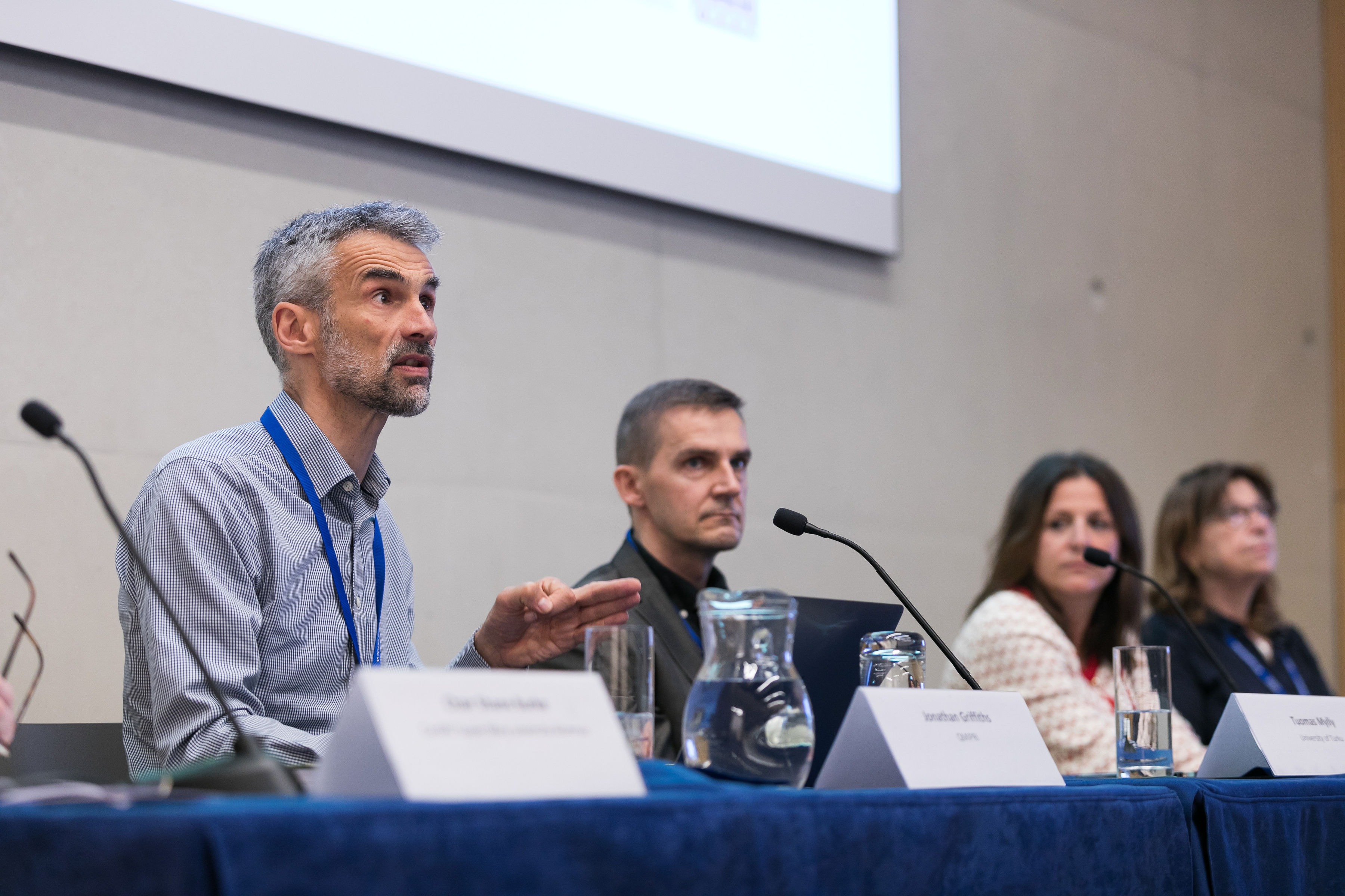 Jonathan Griffiths (Professor QMUL) with Tuomas Mylly (Univ. of Turku), Caterina Sganga (Sant’Anna Univ.) and Aurora Plomer (Univ. of Bristol) at Annual QMIPRI Conference 2022