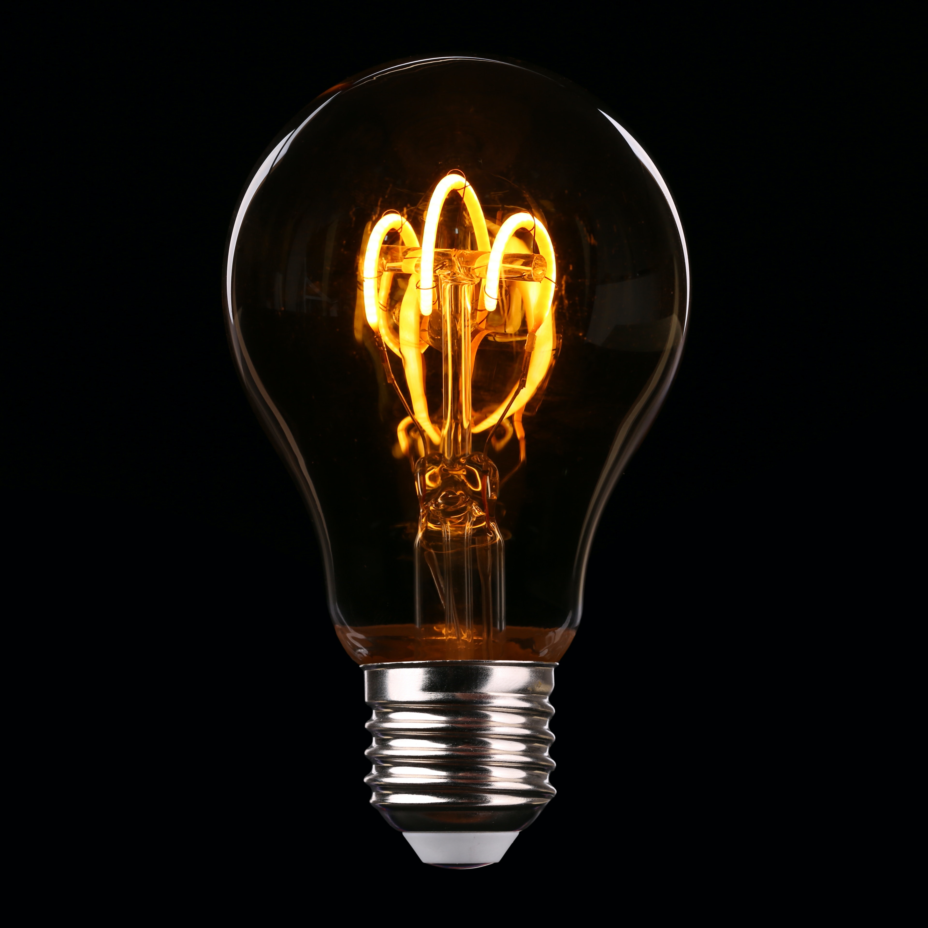 Lightbulb on black background