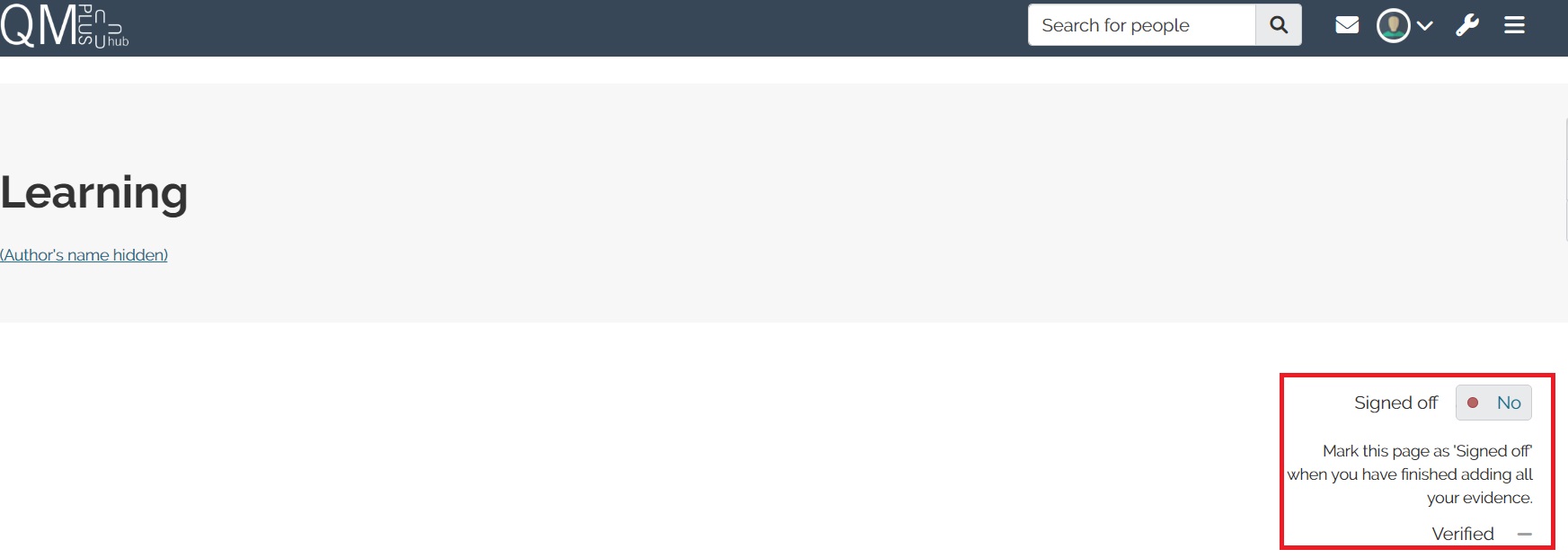 QMplus Hub signoff option