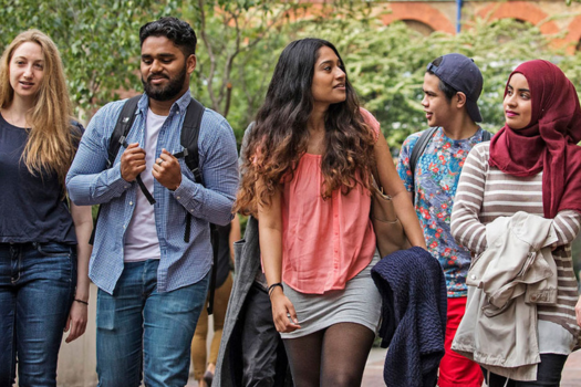 Students walking